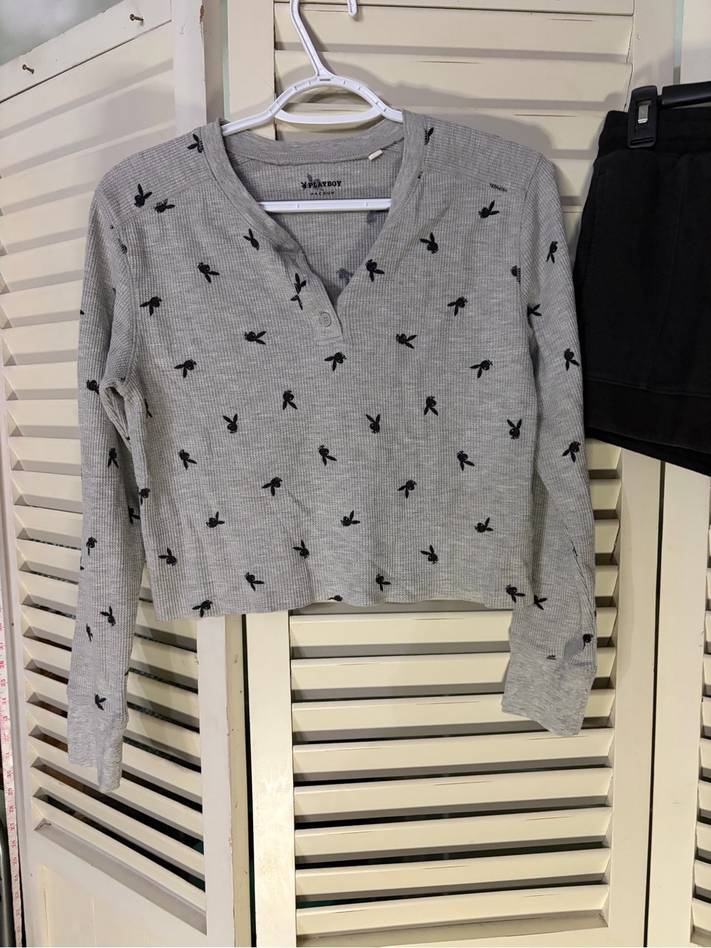 Two piece outfit including Playboy crop lounge top and DSG sweat shorts - Picture 2 of 3